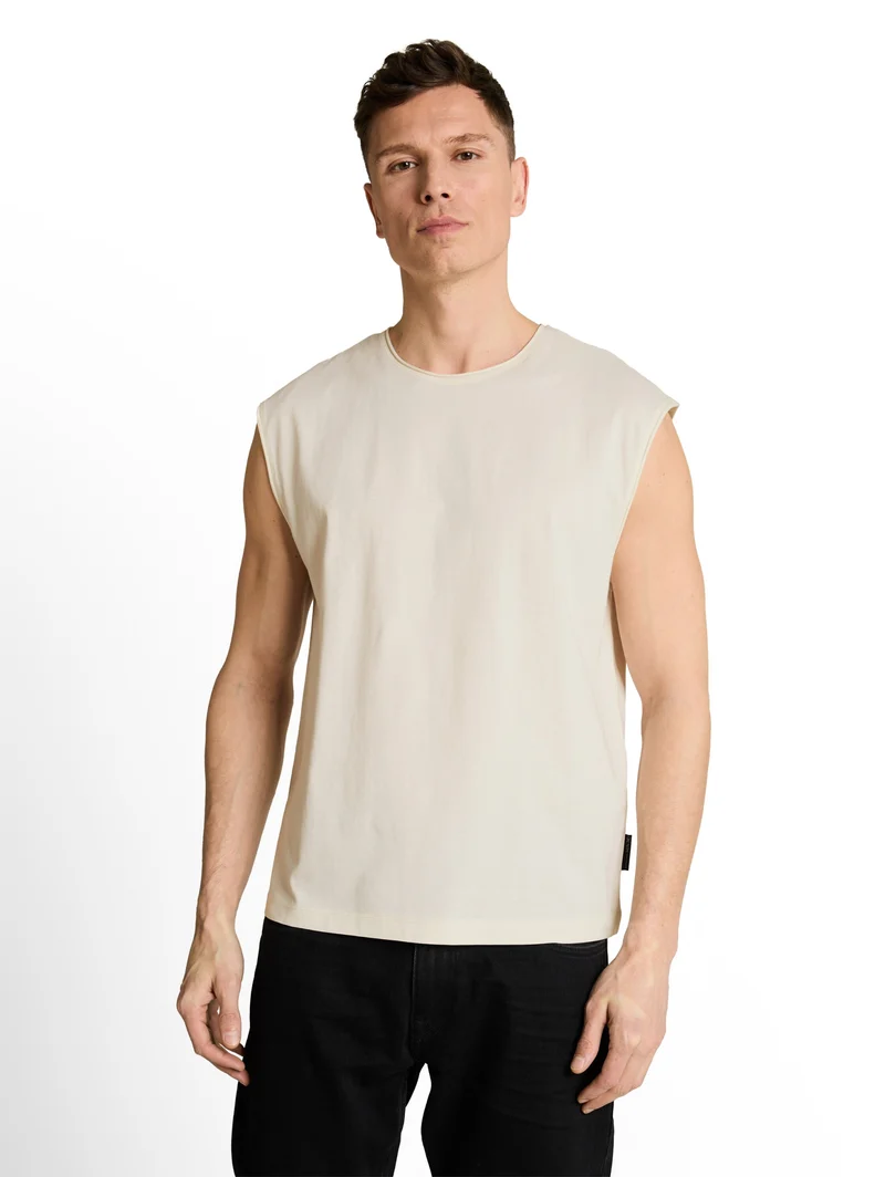 relaxed overdye tank top, Wool White