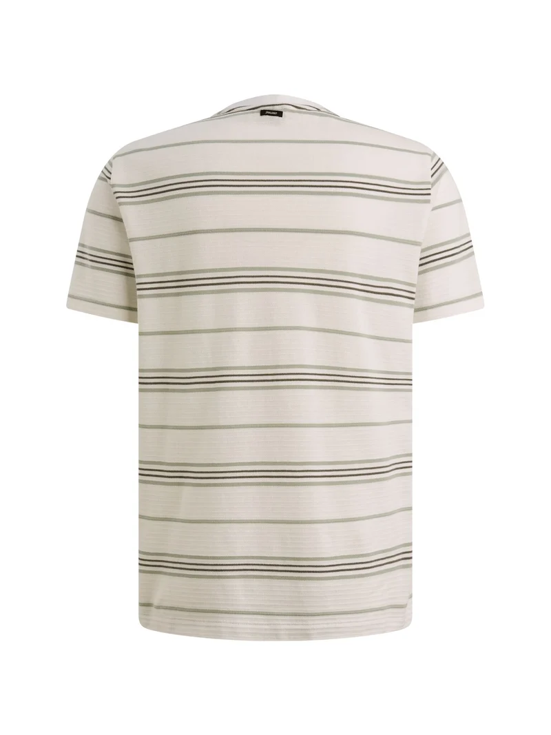 Short sleeve r-neck pique texture, Cloud Dancer