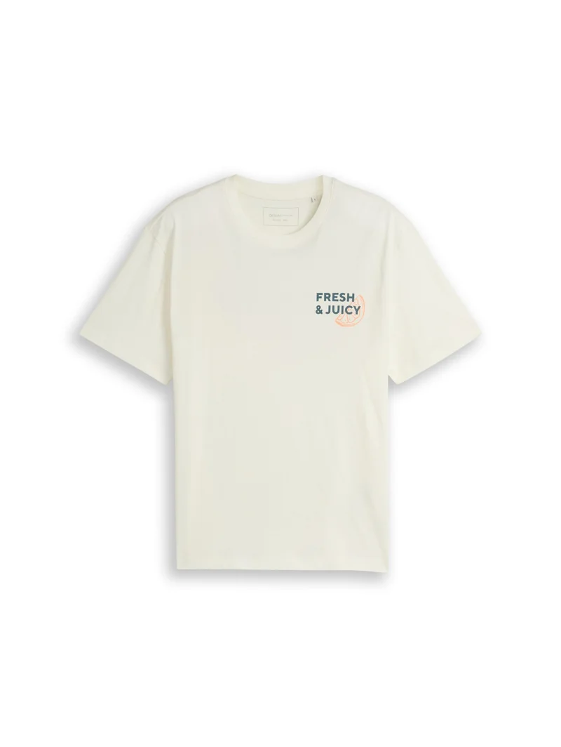 relaxed printed t-shirt, Wool White