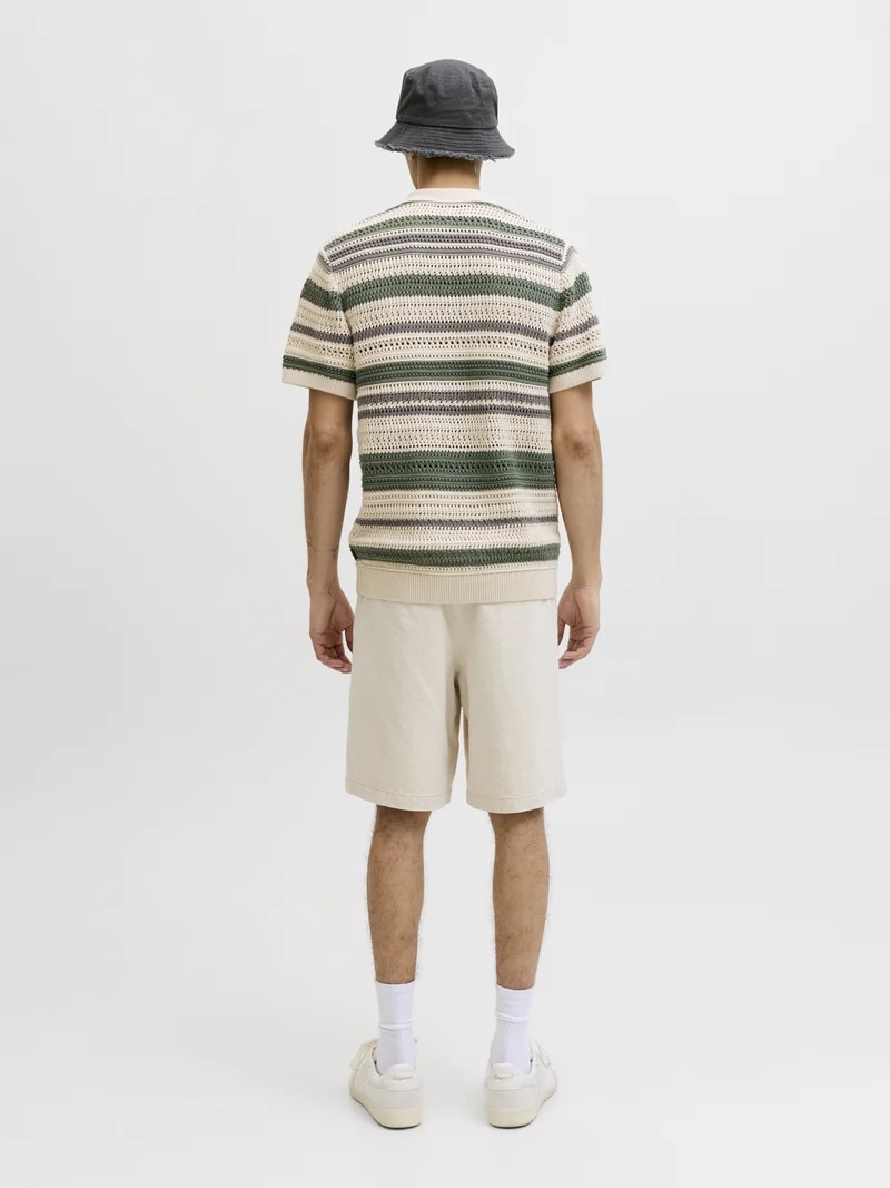 JPRBLUHAMILTON BUTTON THROUGH POLO, Laurel Wreath/Sea Pearl