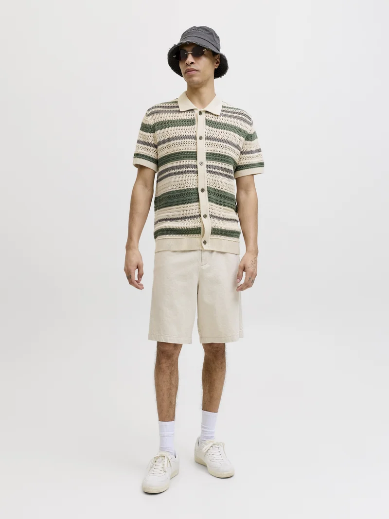 JPRBLUHAMILTON BUTTON THROUGH POLO, Laurel Wreath/Sea Pearl