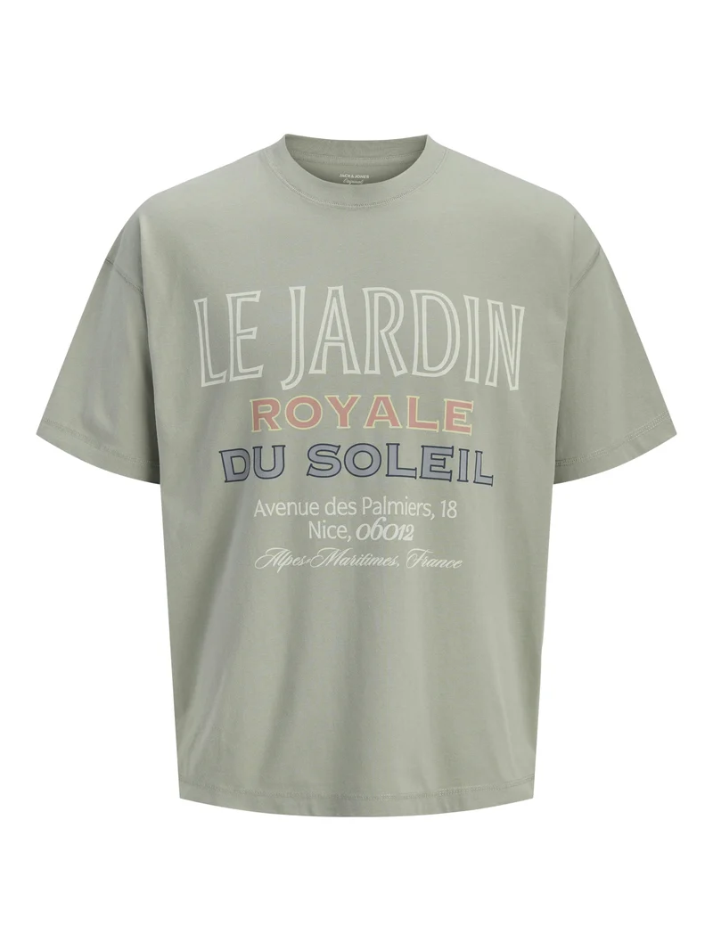 JORMENTON TYPO FRONT TEE SS CREW NE, Seagrass