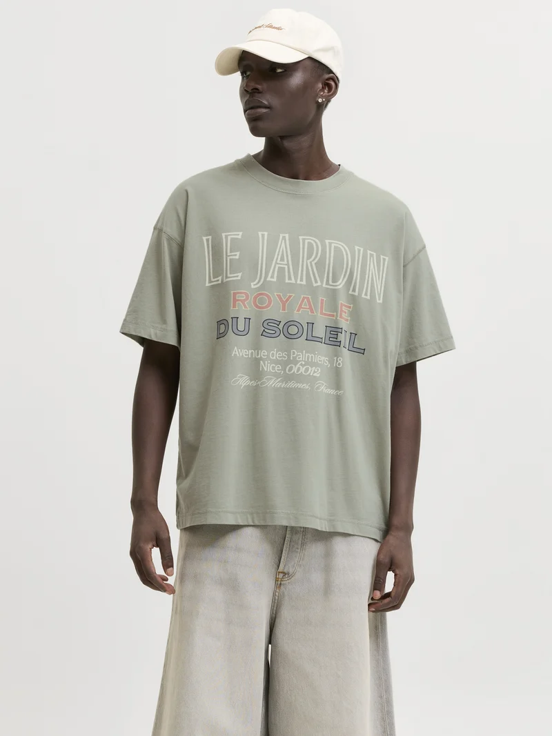 JORMENTON TYPO FRONT TEE SS CREW NE, Seagrass