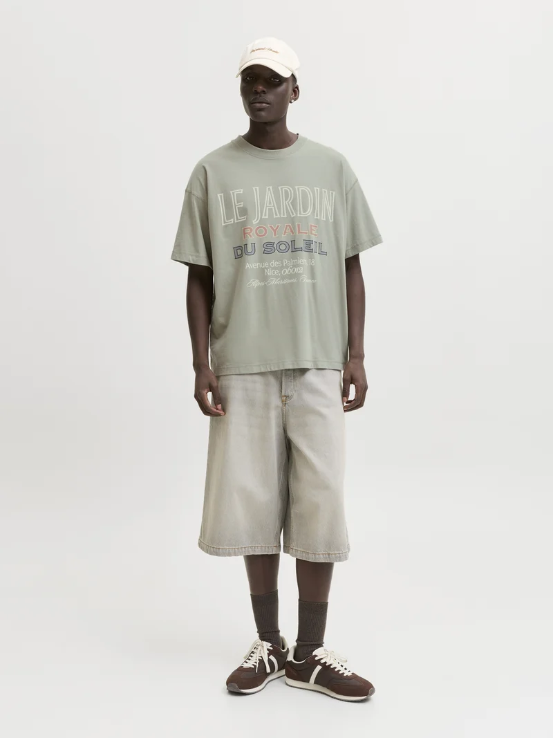 JORMENTON TYPO FRONT TEE SS CREW NE, Seagrass