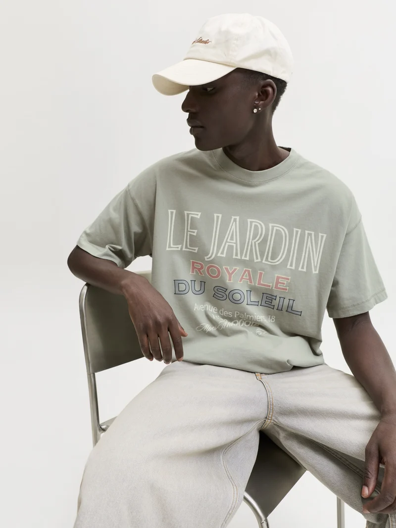 JORMENTON TYPO FRONT TEE SS CREW NE, Seagrass