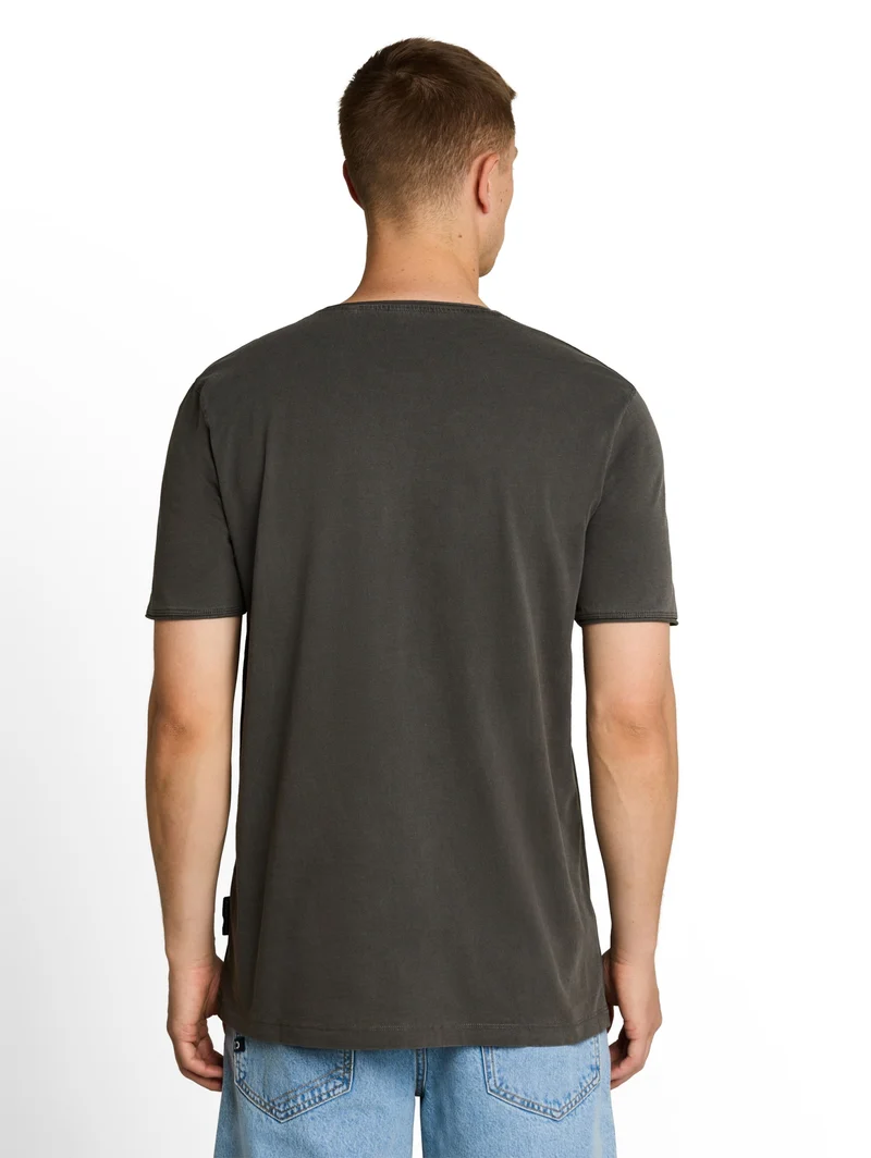 open edge overdye t-shirt, Black
