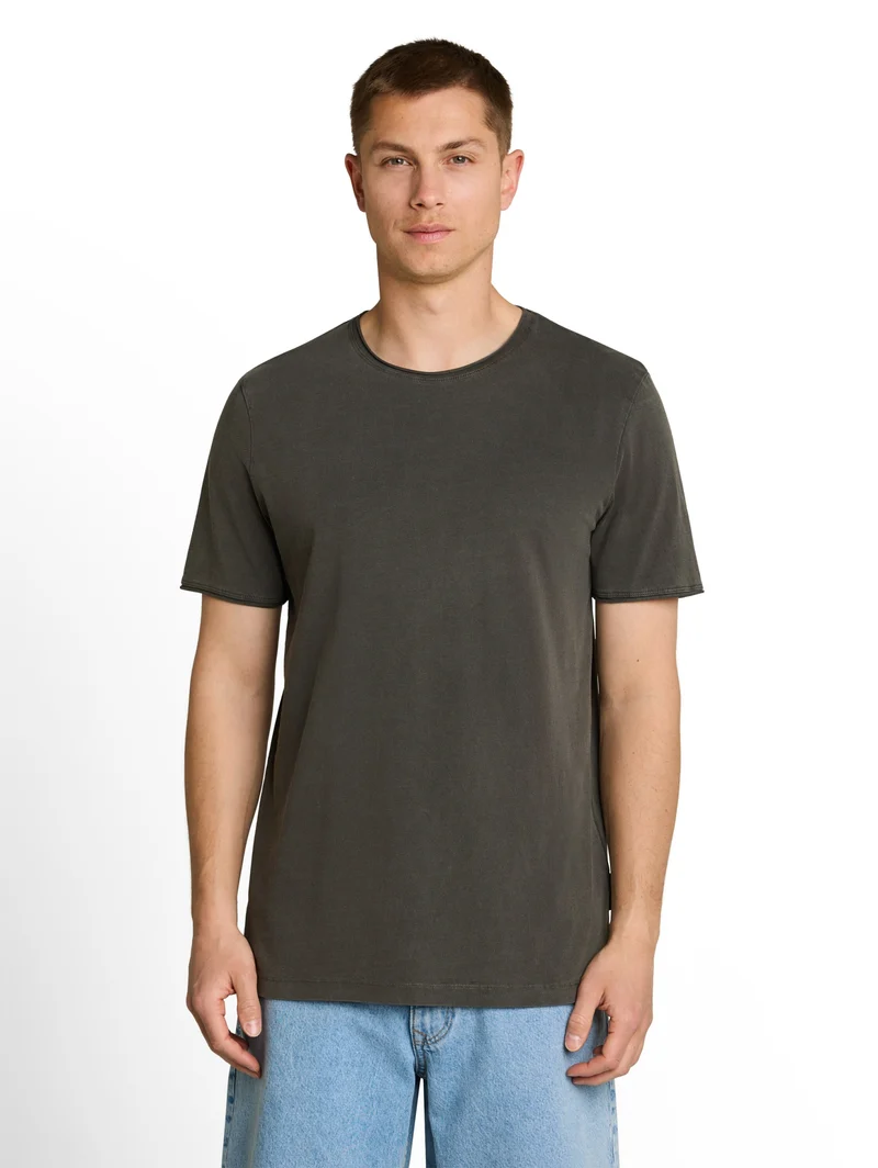 open edge overdye t-shirt, Black