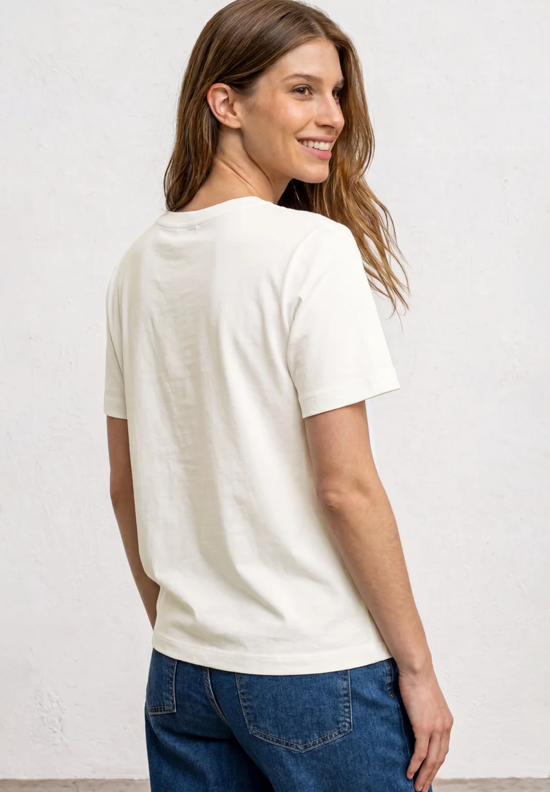 LTD QR basic shirt w.chest pri, off white