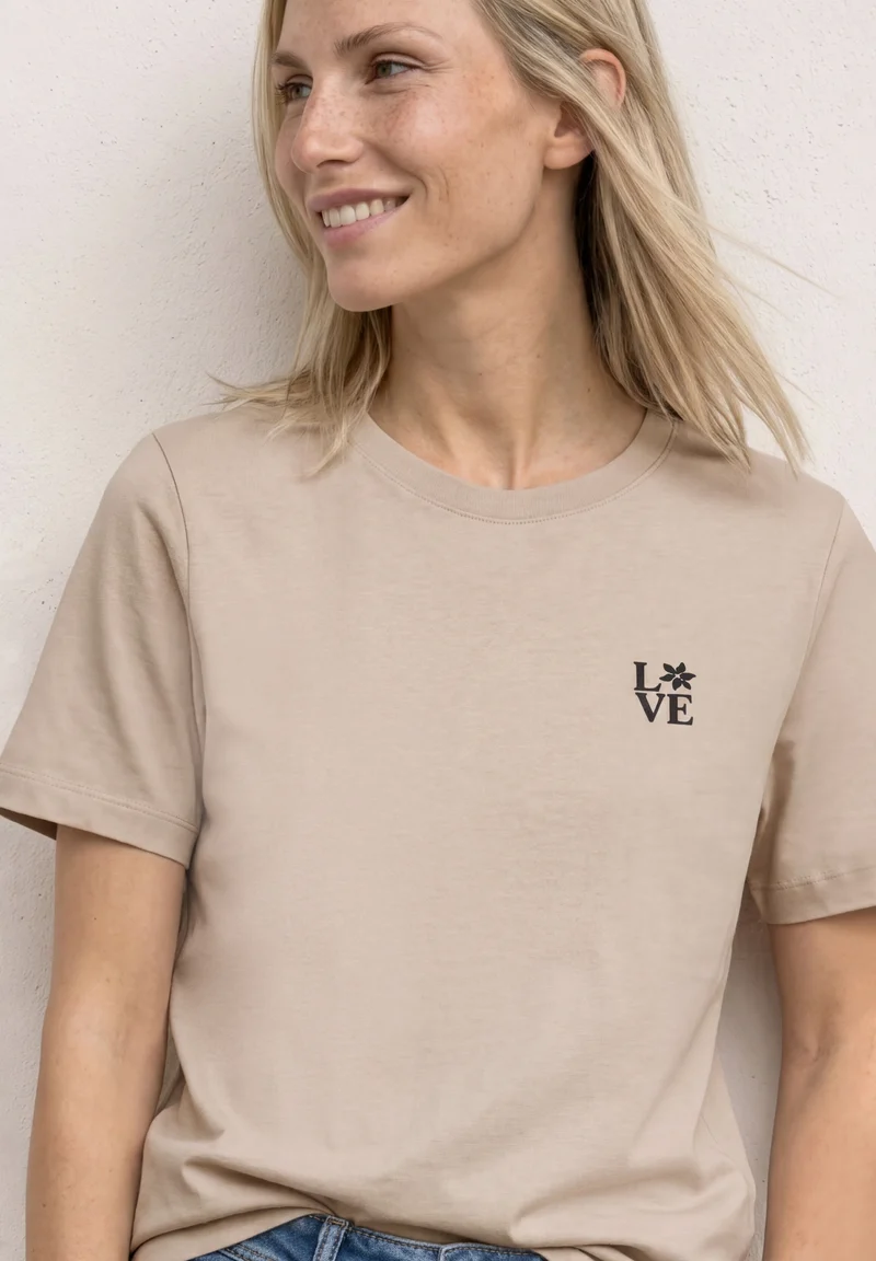 LTD QR basic shirt w.chest pri, clay sand