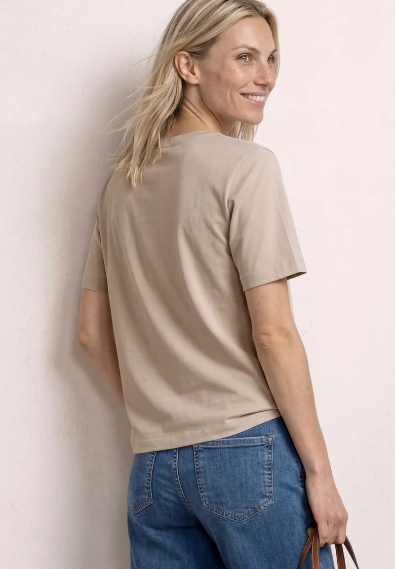 LTD QR basic shirt w.chest pri, clay sand