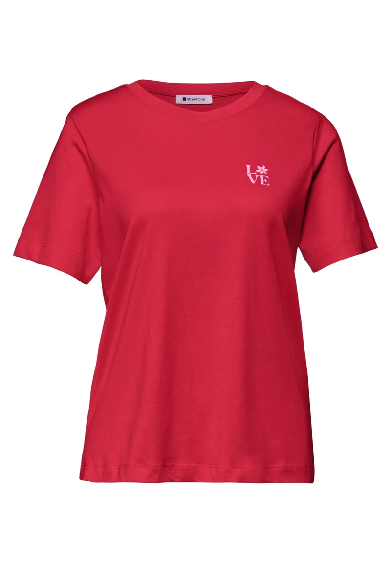 LTD QR basic shirt w.chest pri, salsa red