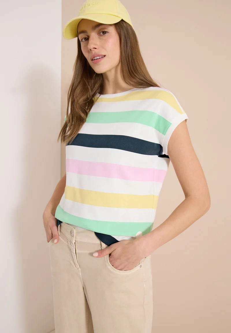 TOS Multistripe T-Shirt, vanilla white
