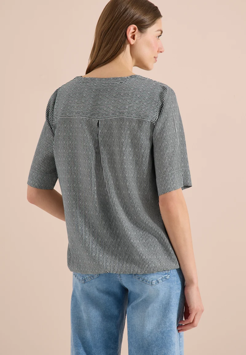 TOS Printed Stripe Blouse, palm breeze green