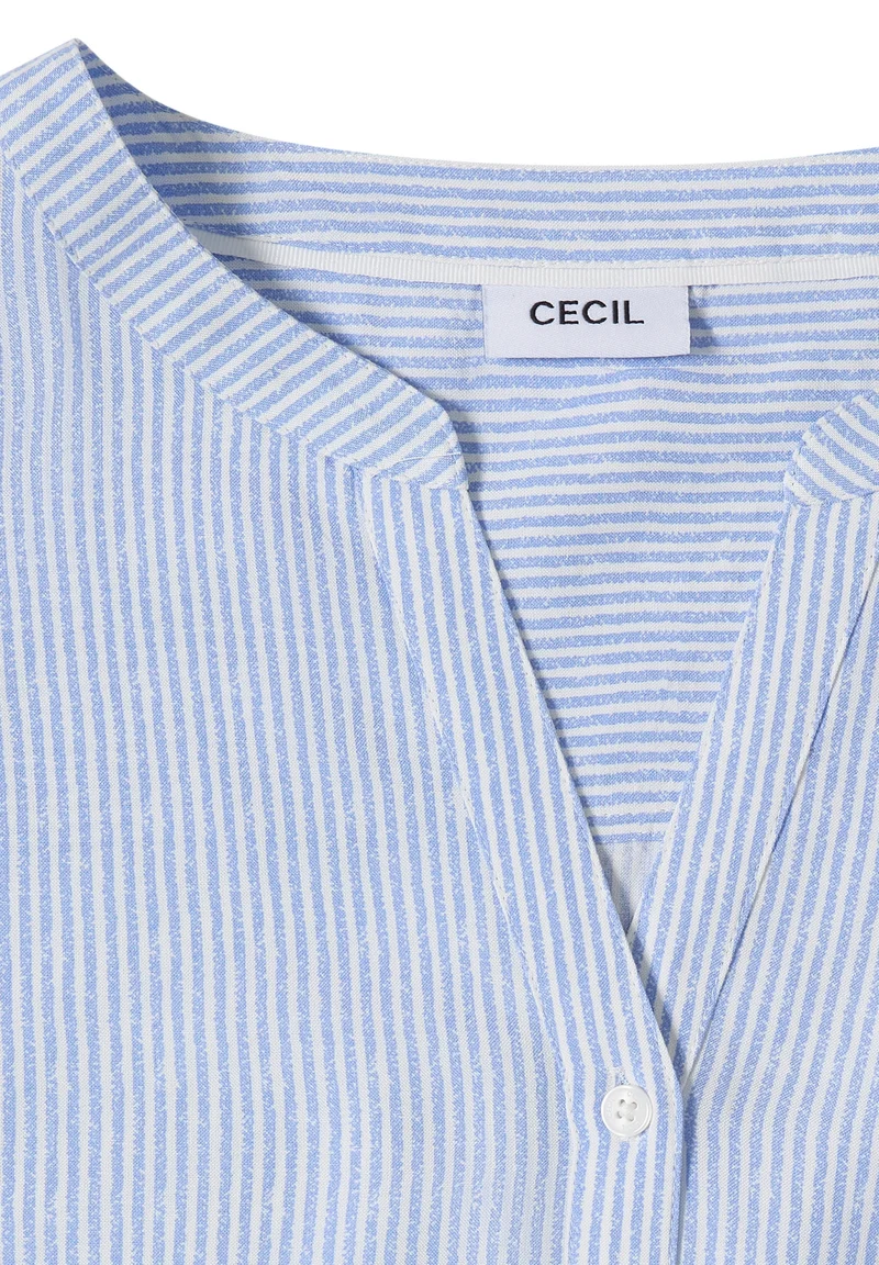 TOS Printed Stripe Blouse, blouse blue