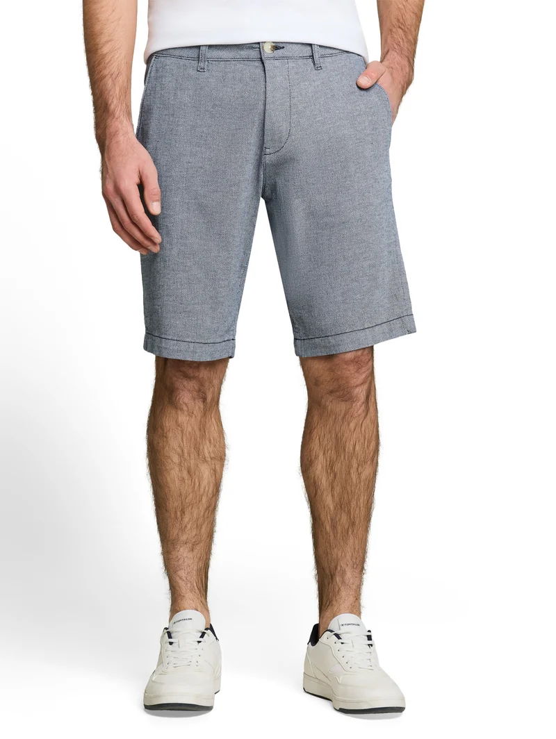 regular structured chino short, navy structure