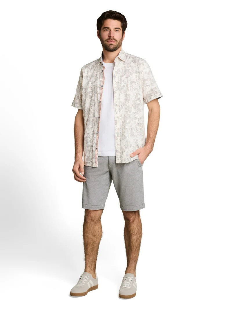 regular structured chino short, deep leaf green structure
