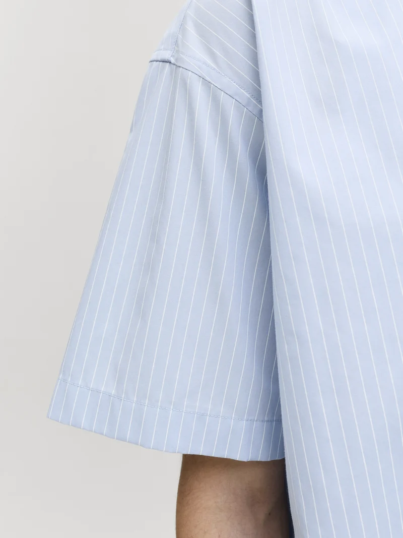 JORMENTON POPLIN STRIPE RESORT SHIR, Cashmere Blue