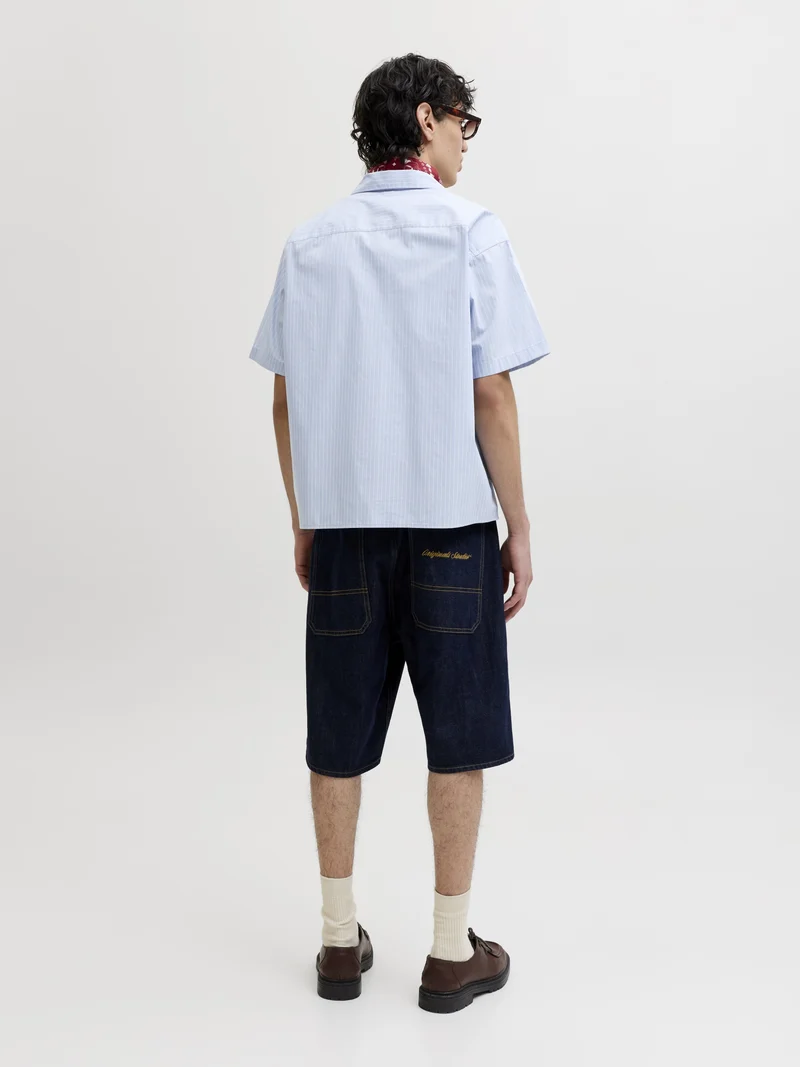 JORMENTON POPLIN STRIPE RESORT SHIR, Cashmere Blue