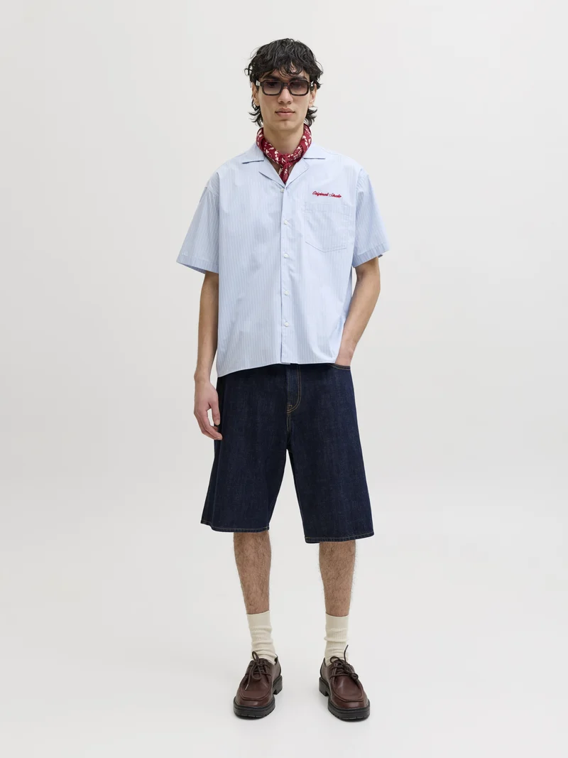 JORMENTON POPLIN STRIPE RESORT SHIR, Cashmere Blue