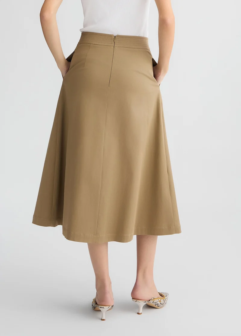 Beige Pleated Skirt