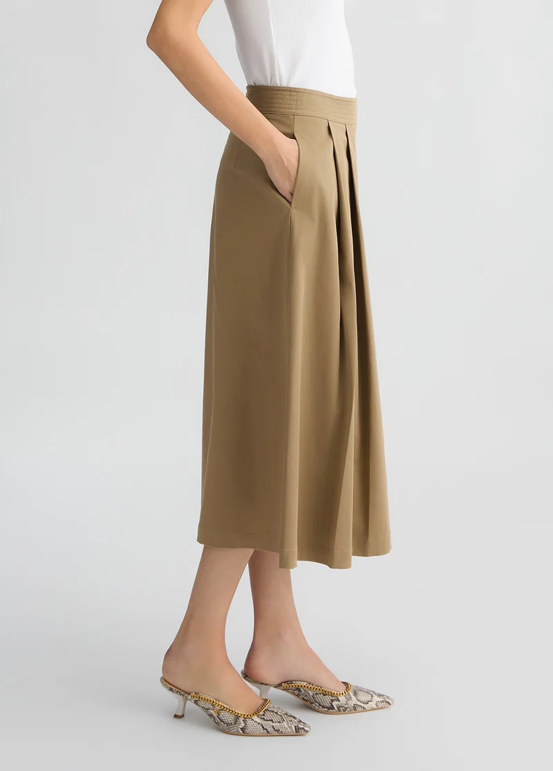 Beige Pleated Skirt
