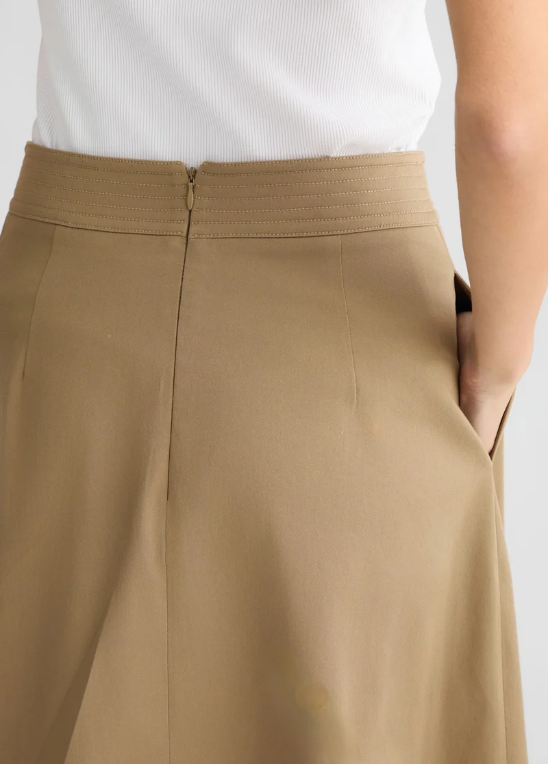 Beige Pleated Skirt