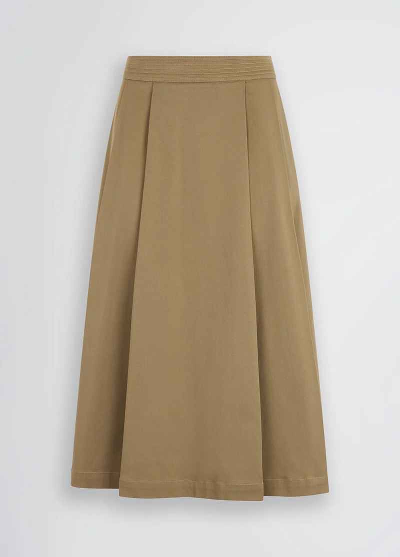 Beige Pleated Skirt