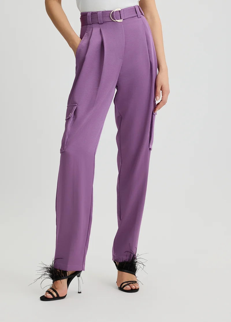 Satin Cargo Trousers