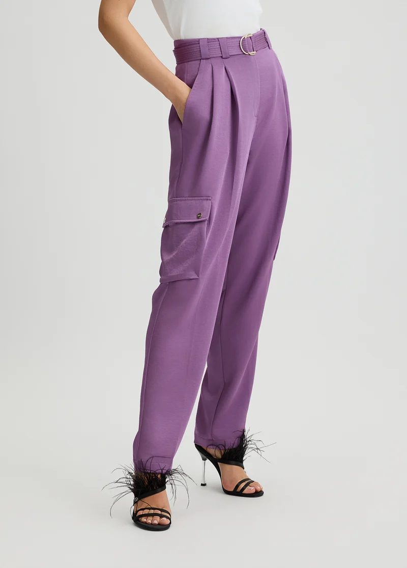 Satin Cargo Trousers