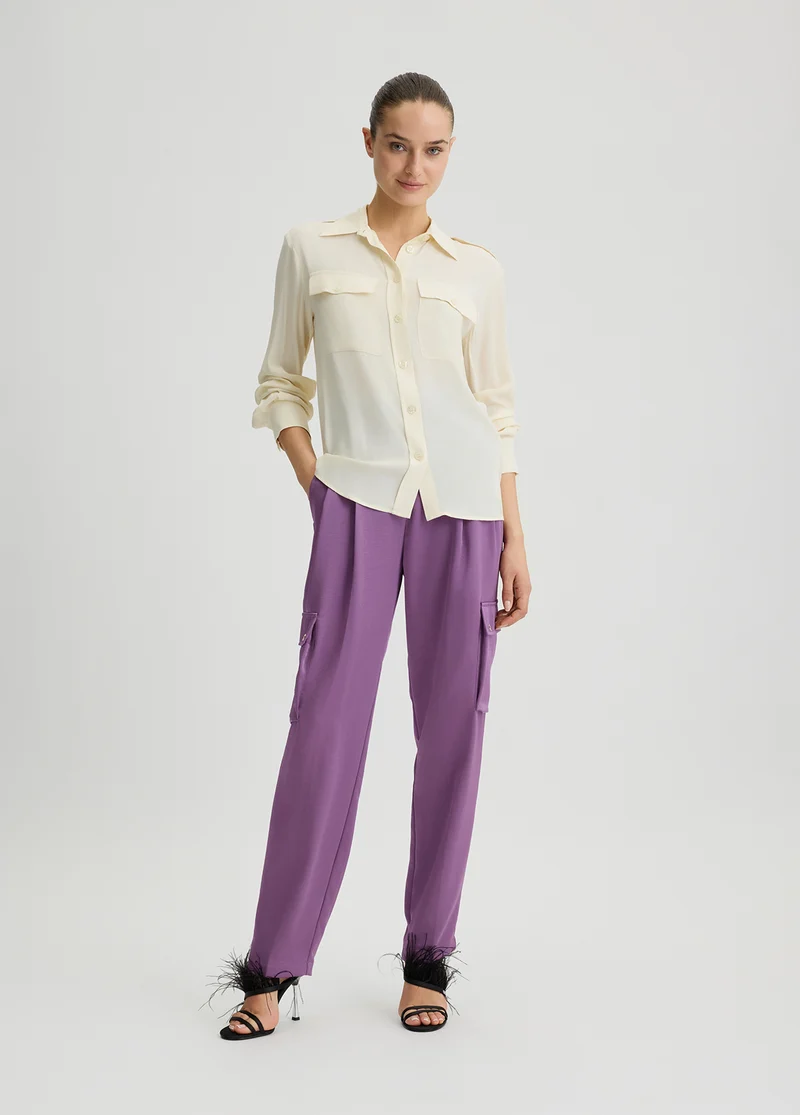 Satin Cargo Trousers