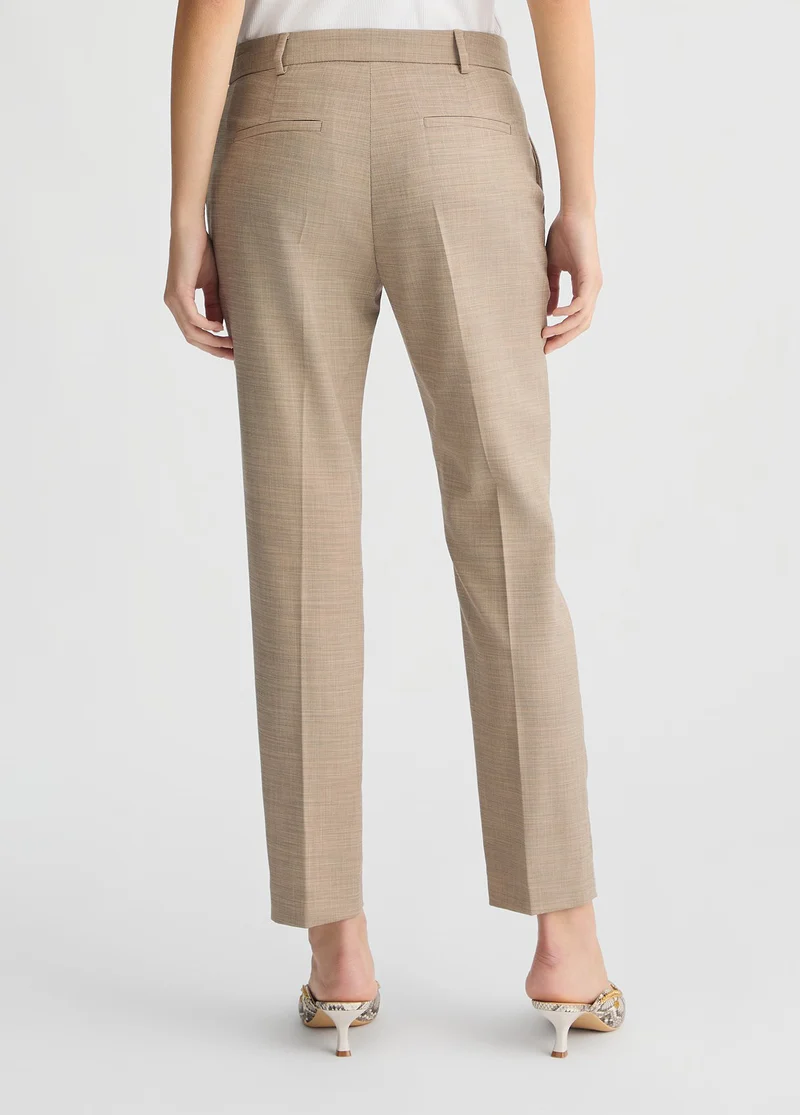 Beige High-Rise Trousers