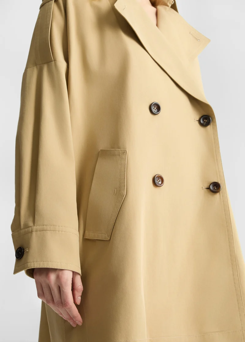 Beige Gabardine Trench Coat