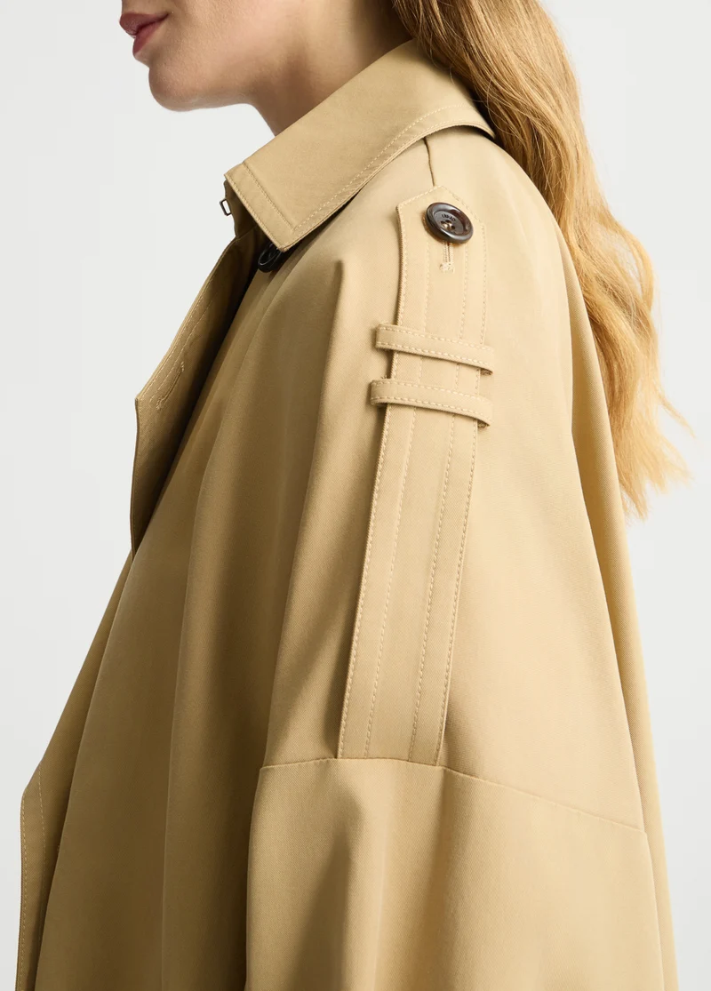 Beige Gabardine Trench Coat
