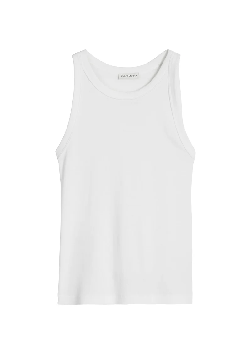 Top, 1 1 rib, white