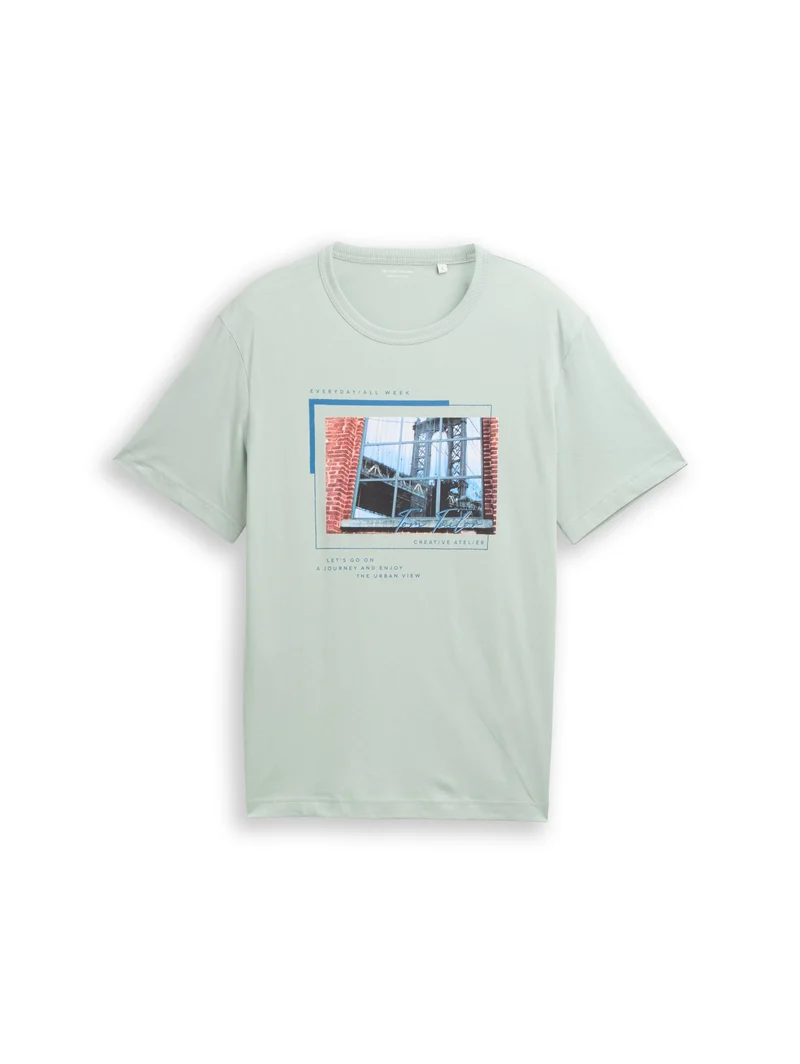 photoprint t-shirt, soft greyish green