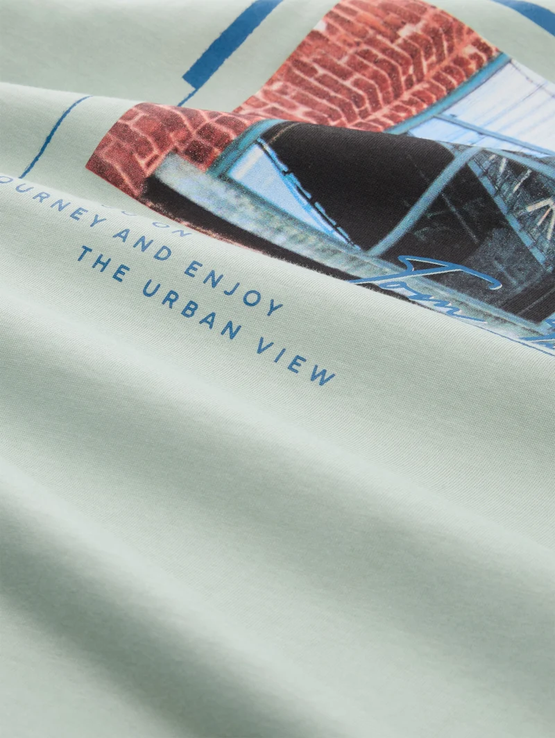 photoprint t-shirt, soft greyish green