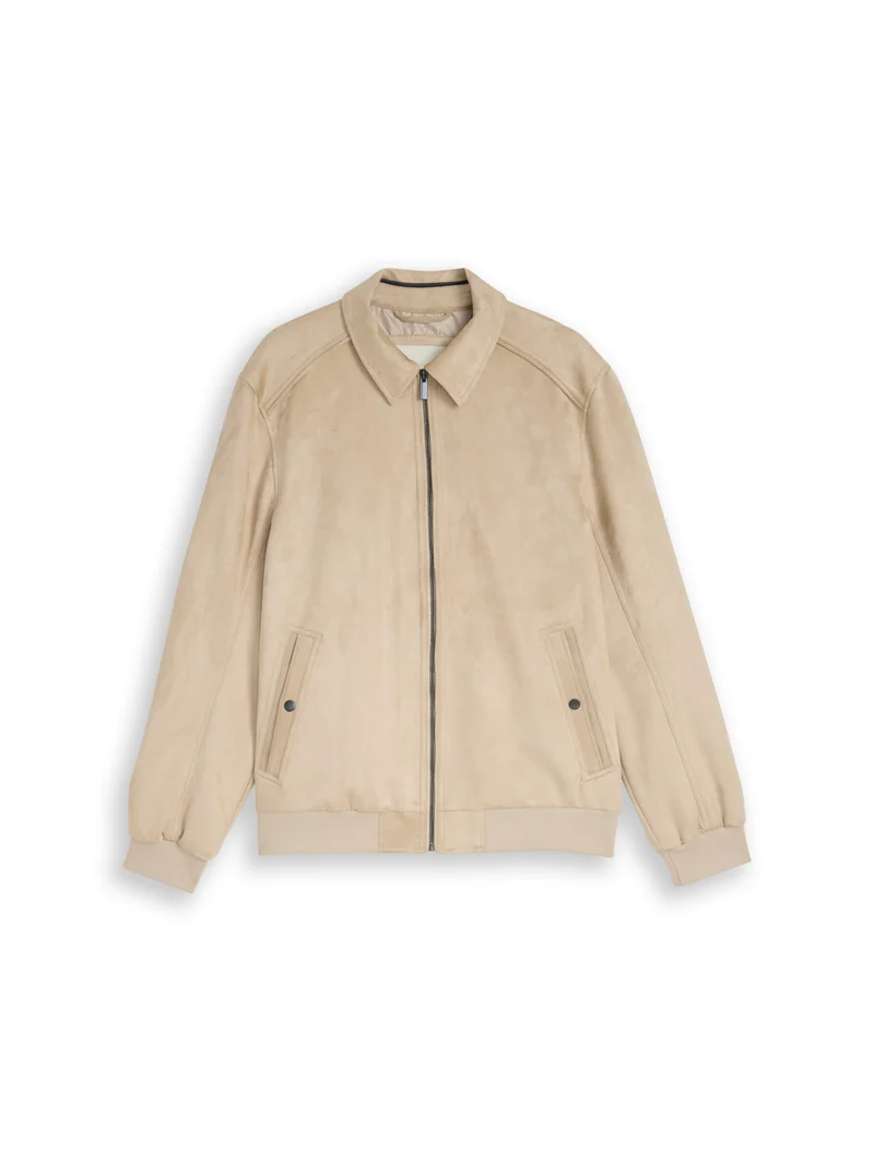 faux suede leather jacket, Cashew Beige