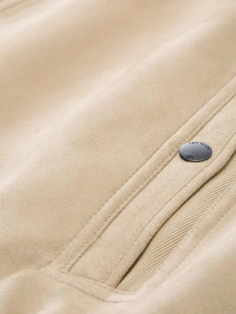 faux suede leather jacket, Cashew Beige