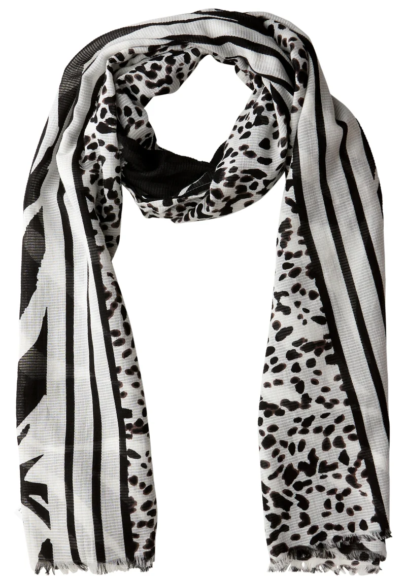 OP_Printed Textured Longscarf, Black