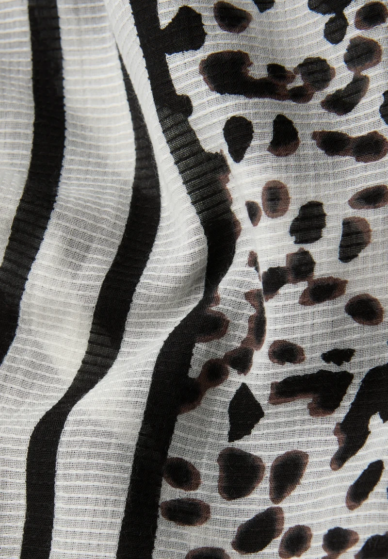 OP_Printed Textured Longscarf, Black