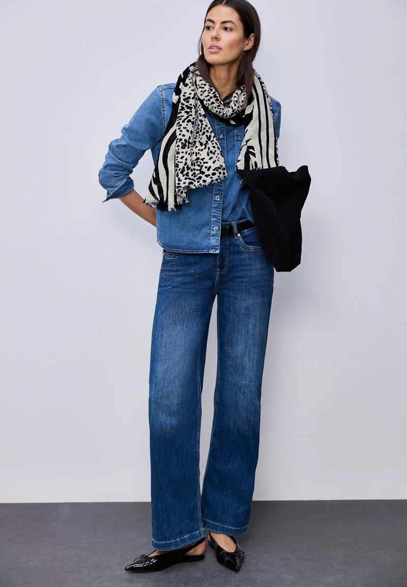 OP_Printed Textured Longscarf, Black