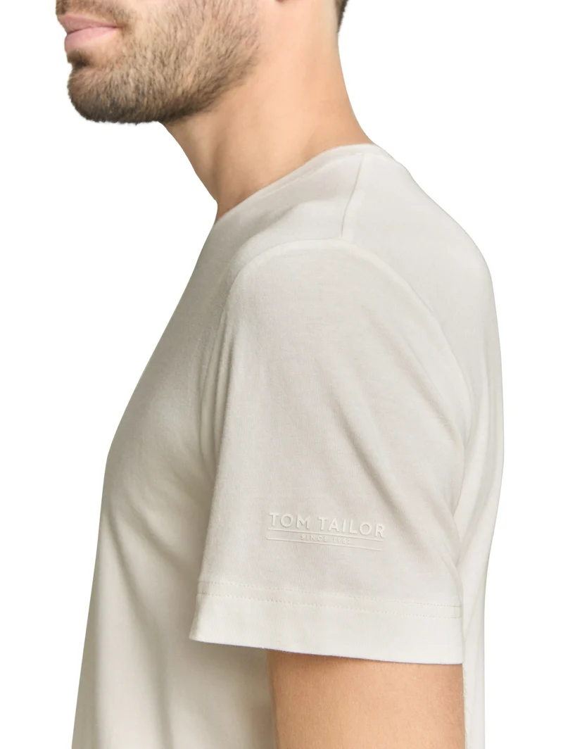 fitted basic t-shirt, Gardenia White