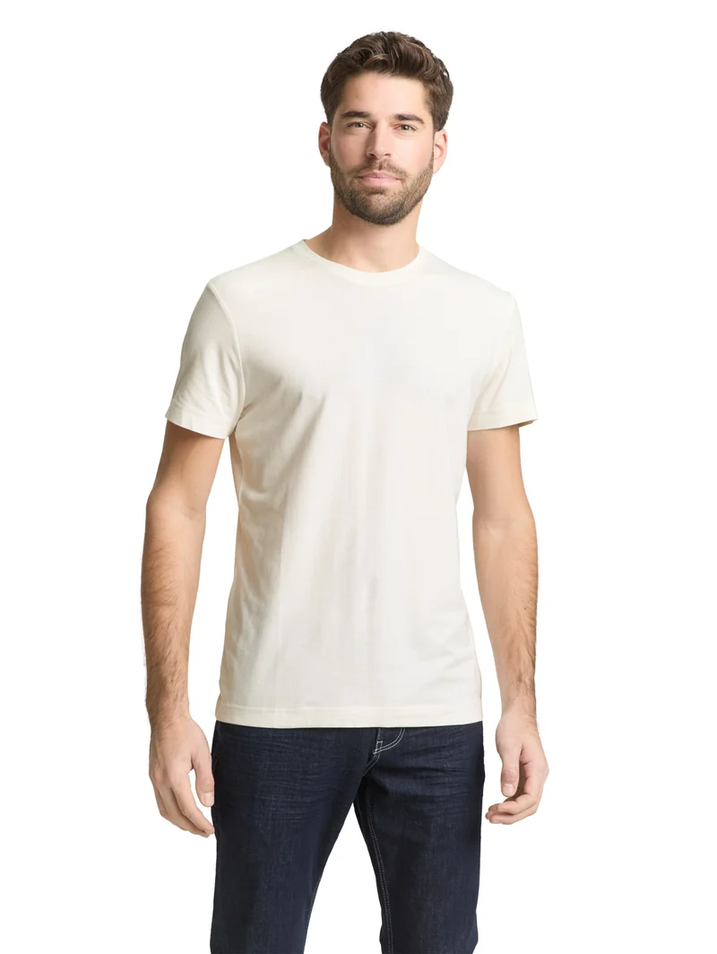 fitted basic t-shirt, Gardenia White