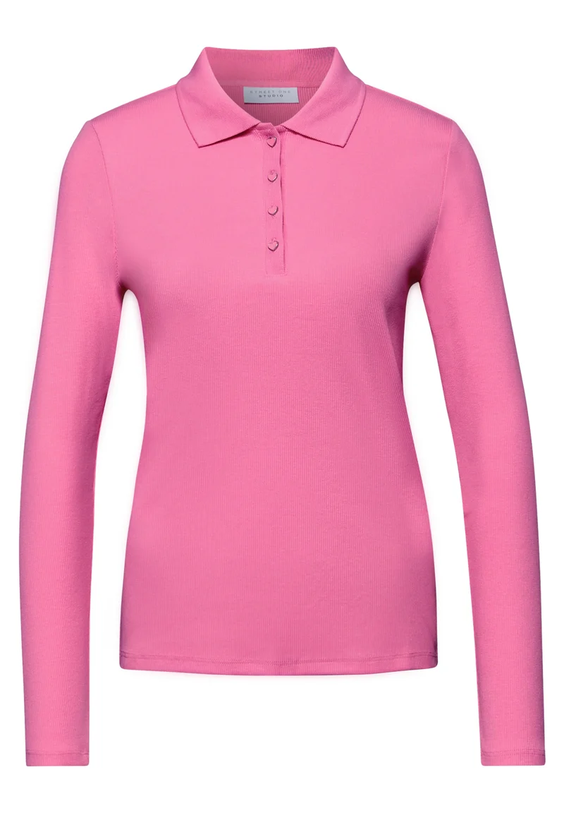 LTD QR_Studio_rib polo shirt w, glowy pink