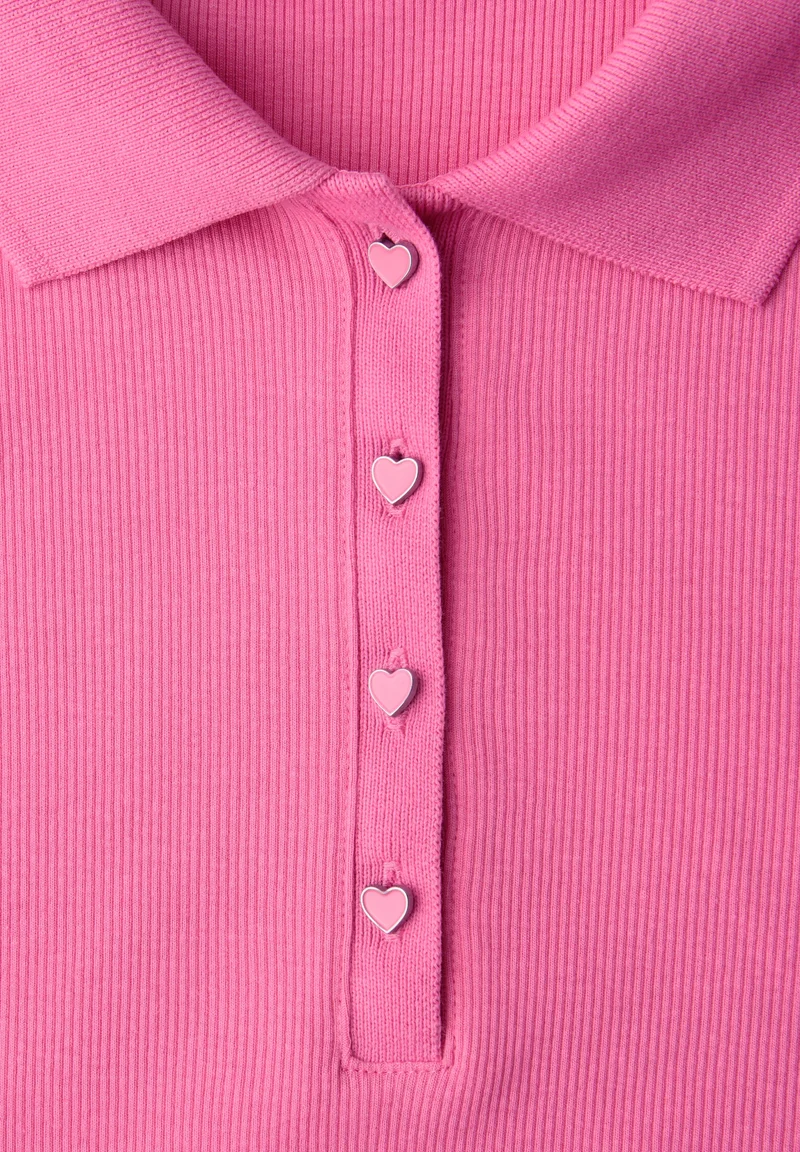 LTD QR_Studio_rib polo shirt w, glowy pink