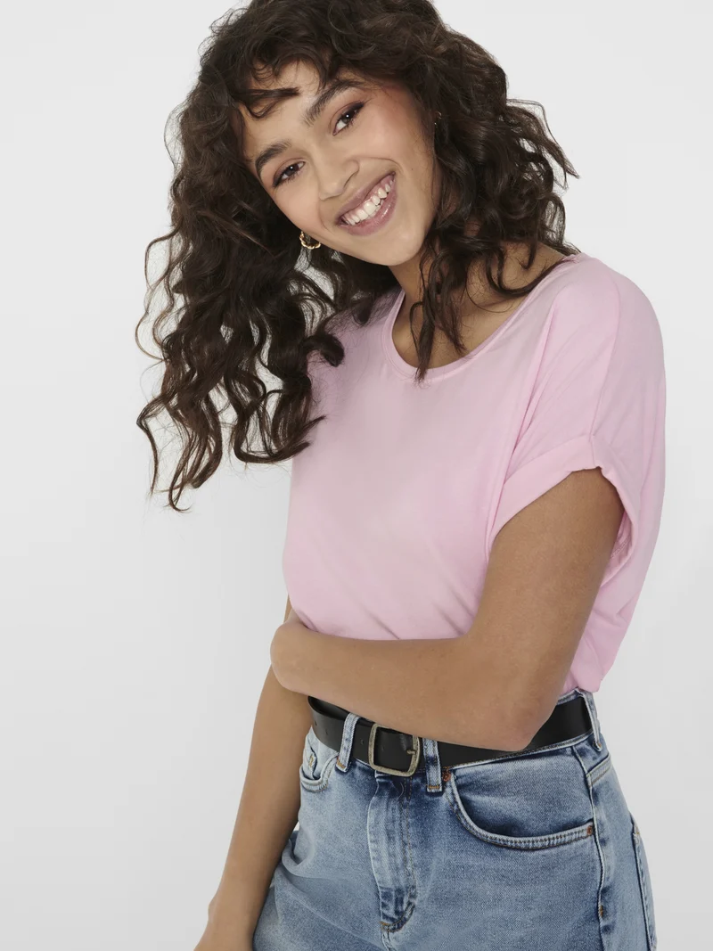 ONLMOSTER S/S O-NECK TOP NOOS JRS, Pink Lady