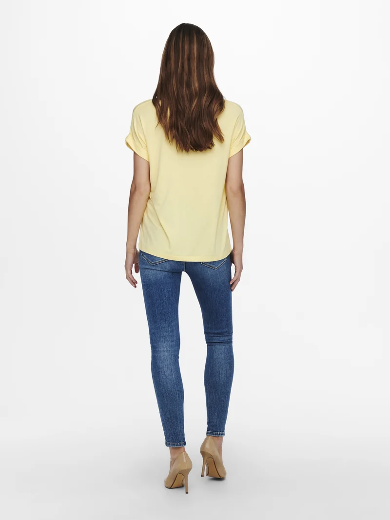 ONLMOSTER S/S O-NECK TOP NOOS JRS, Pale Banana