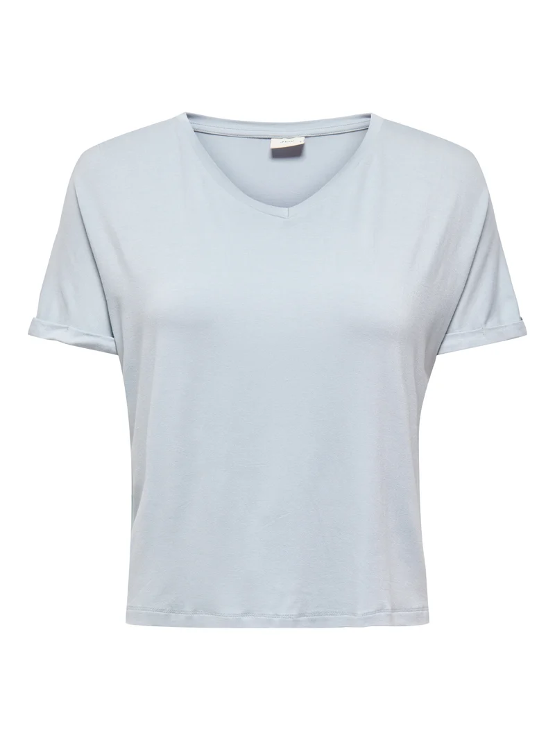 JDYSISSY S/S V-NECK TOP JRS DIA, Cashmere Blue