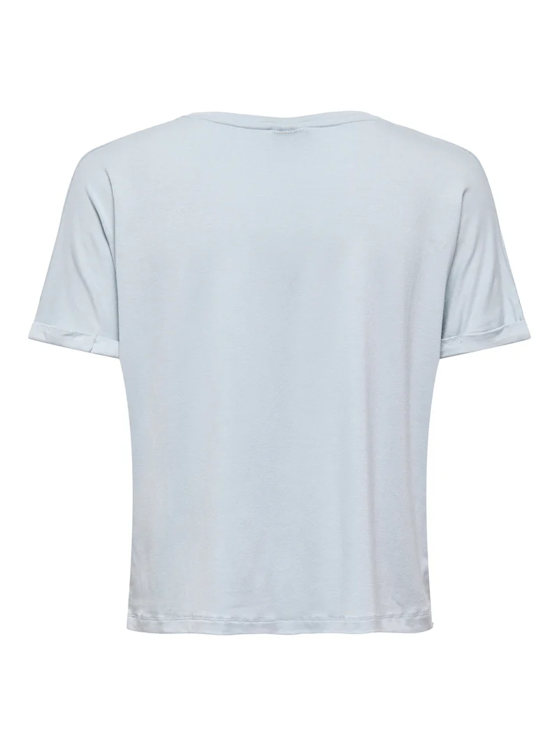 JDYSISSY S/S V-NECK TOP JRS DIA, Cashmere Blue