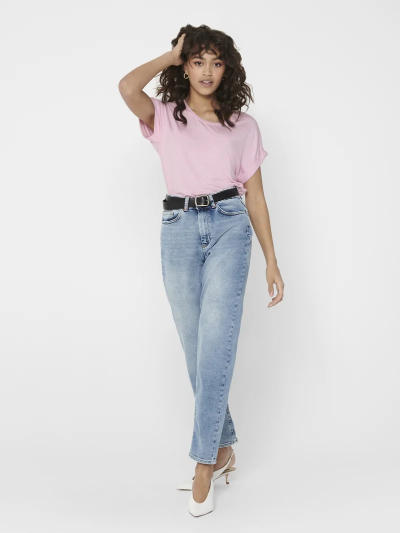 ONLMOSTER S/S O-NECK TOP NOOS JRS, Pink Lady